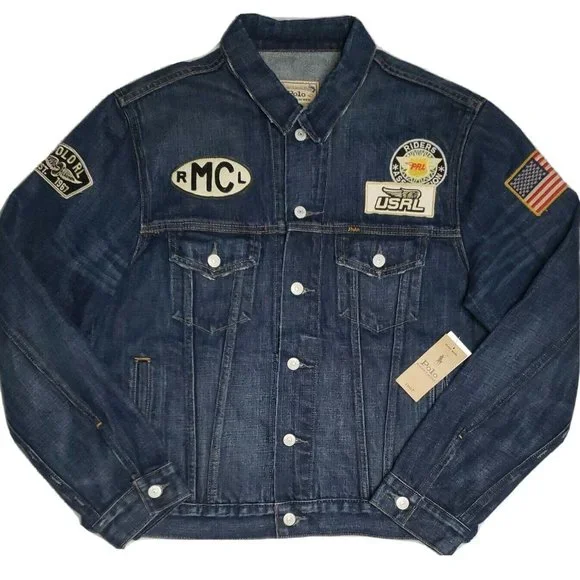 ジャケット・アウター Polo Ralph Lauren 1967 Denim Jacket Polo Ralph Lauren Jacket Womens Trucker Blue Denim Varsity